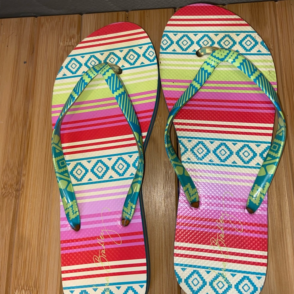 Colorful Striped Flip Flops